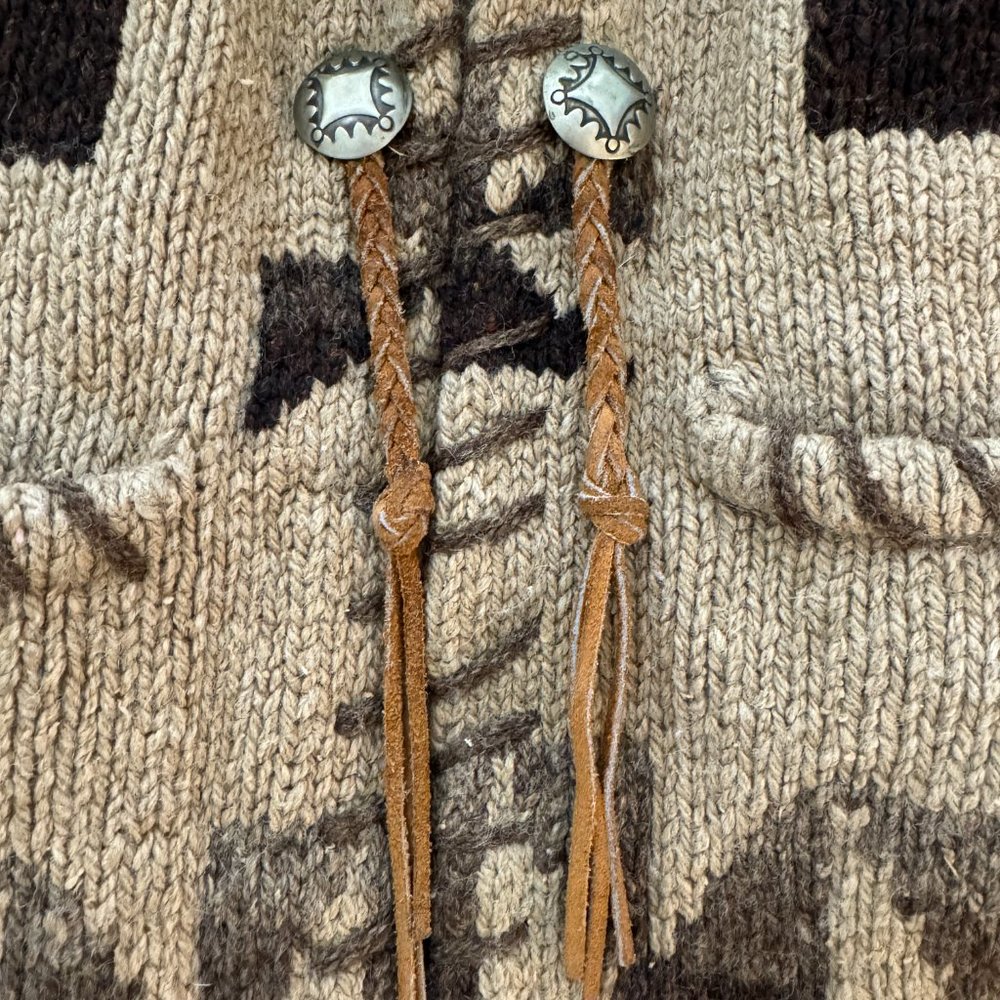 Vintage Ralph Lauren Country Shawl Cardigan Native Manji Pattern  RARE FIND - Picture 3 of 8